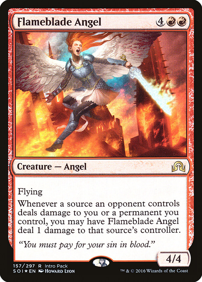 Flameblade Angel (Intro Pack) [Shadows over Innistrad Promos] | PLUS EV GAMES 