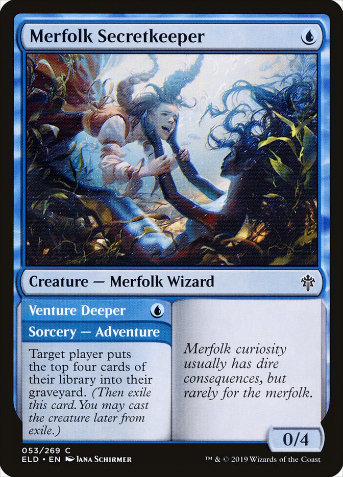 Merfolk Secretkeeper // Venture Deeper [Throne of Eldraine] | PLUS EV GAMES 