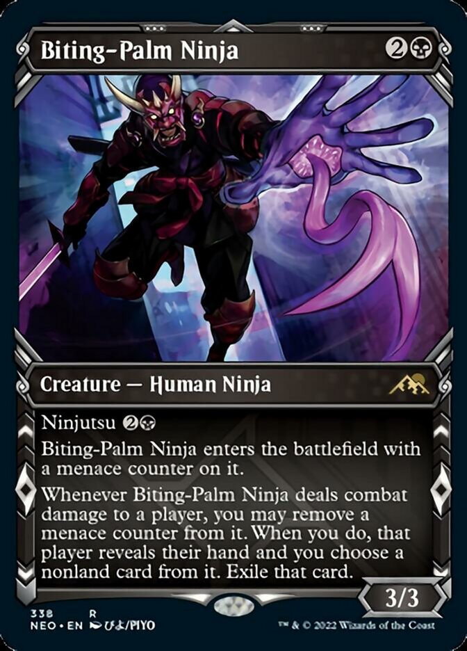 Biting-Palm Ninja (Showcase Ninja) [Kamigawa: Neon Dynasty] | PLUS EV GAMES 