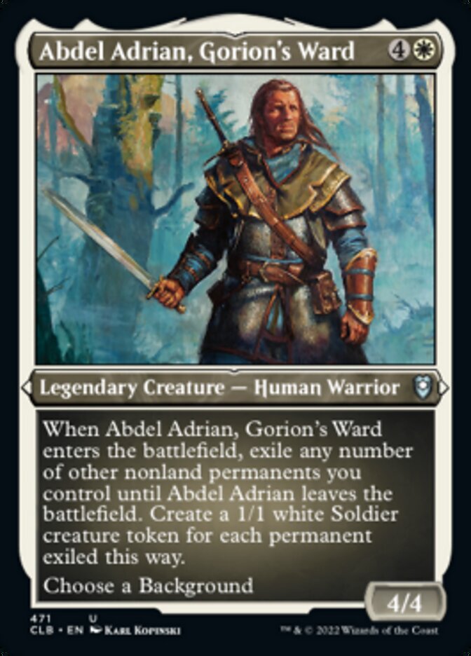 Abdel Adrian, Gorion's Ward (Foil Etched) [Commander Legends: Battle for Baldur's Gate] | PLUS EV GAMES 