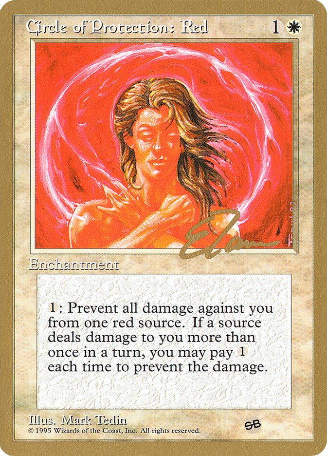 Circle of Protection: Red (Eric Tam) (SB) [Pro Tour Collector Set] | PLUS EV GAMES 