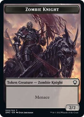 Zombie Knight // Warrior Double-sided Token [Dominaria United Commander Tokens] | PLUS EV GAMES 
