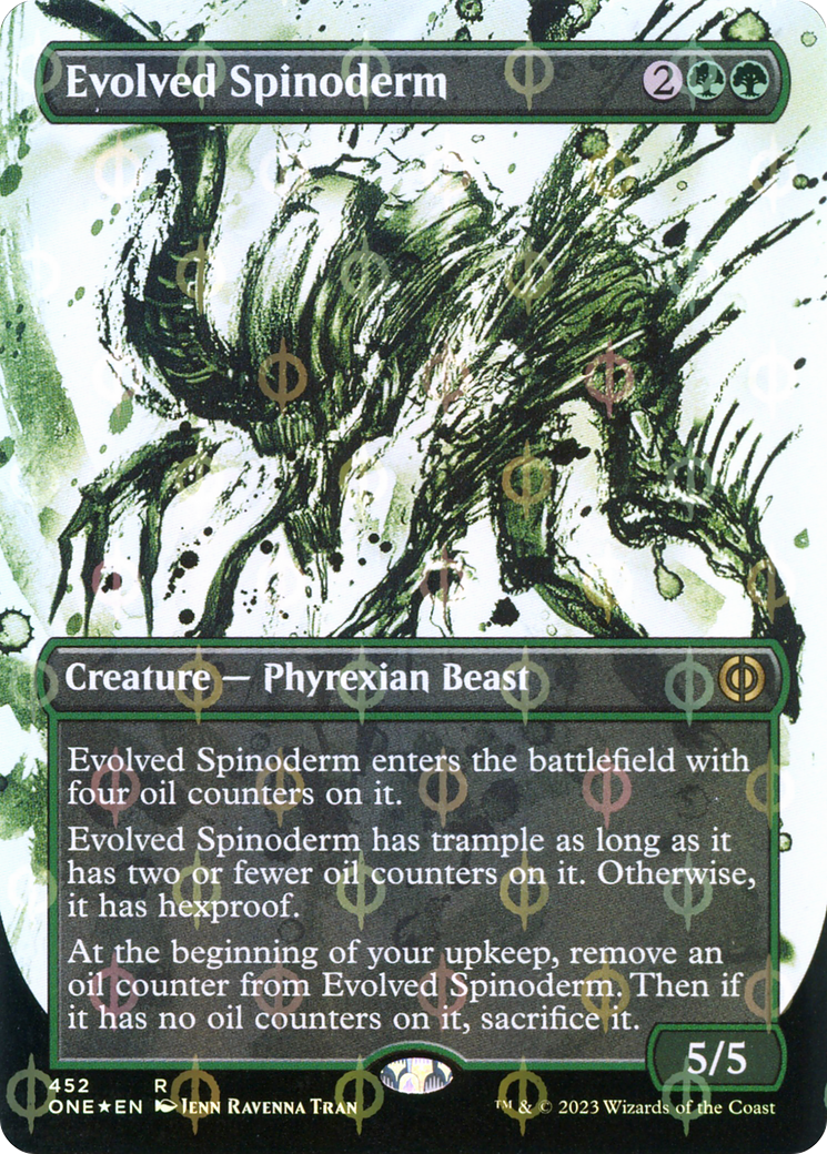 Evolved Spinoderm (Borderless Ichor Step-and-Compleat Foil) [Phyrexia: All Will Be One] | PLUS EV GAMES 