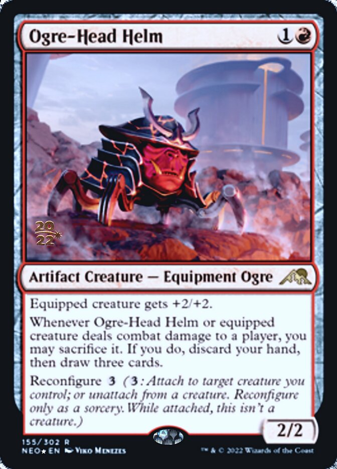 Ogre-Head Helm [Kamigawa: Neon Dynasty Prerelease Promos] | PLUS EV GAMES 