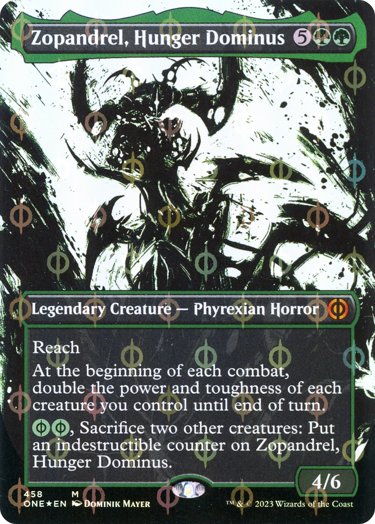 Zopandrel, Hunger Dominus (Borderless Ichor Step-and-Compleat Foil) [Phyrexia: All Will Be One] | PLUS EV GAMES 
