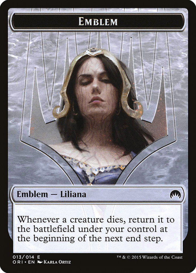 Liliana, Defiant Necromancer Emblem [Magic Origins Tokens] | PLUS EV GAMES 