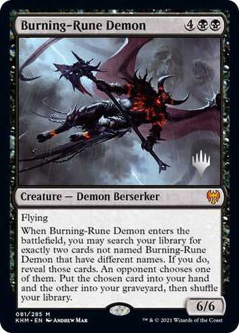 Burning-Rune Demon [Kaldheim Promo Pack] | PLUS EV GAMES 