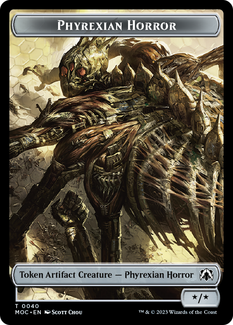 Phyrexian Golem // Phyrexian Horror Double-Sided Token [March of the Machine Commander Tokens] | PLUS EV GAMES 