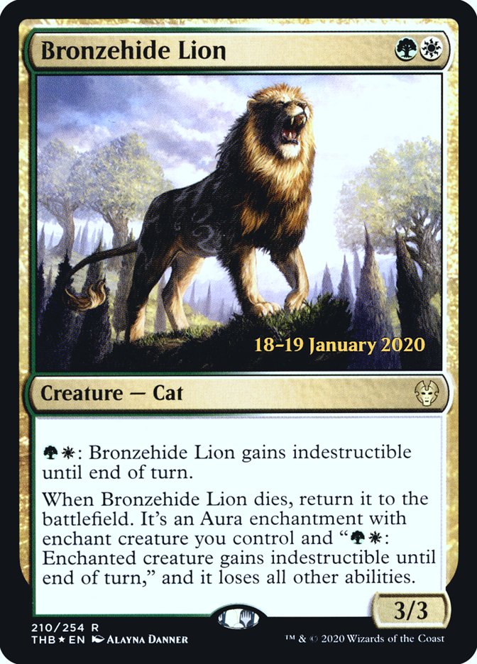 Bronzehide Lion [Theros Beyond Death Prerelease Promos] | PLUS EV GAMES 