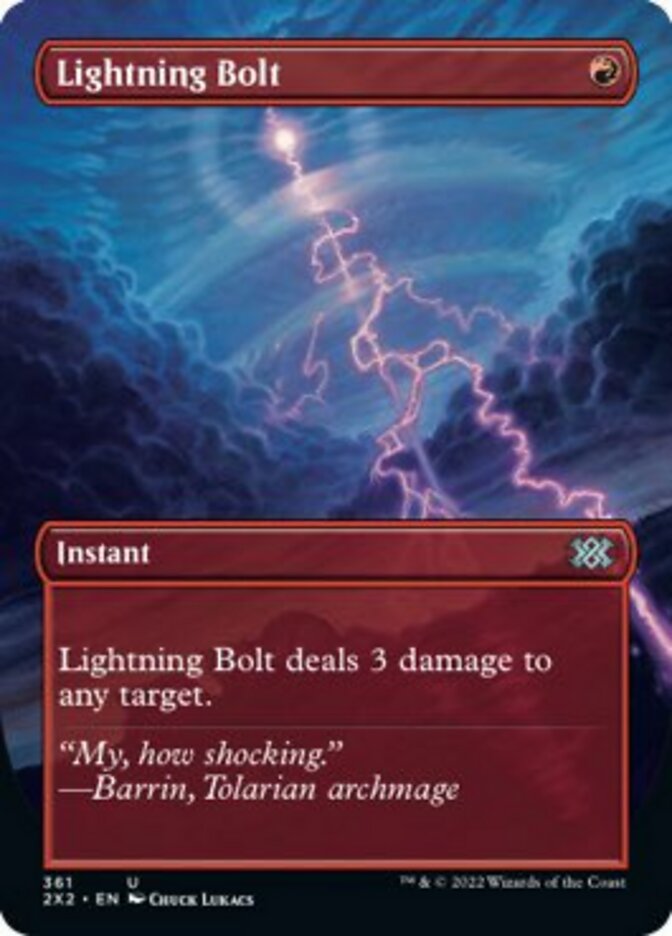 Lightning Bolt (Borderless Alternate Art) [Double Masters 2022] | PLUS EV GAMES 