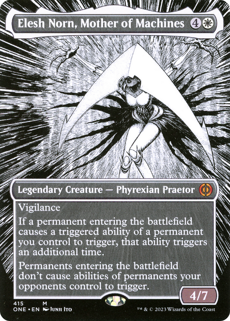 Elesh Norn, Mother of Machines (Borderless Manga) [Phyrexia: All Will Be One] | PLUS EV GAMES 