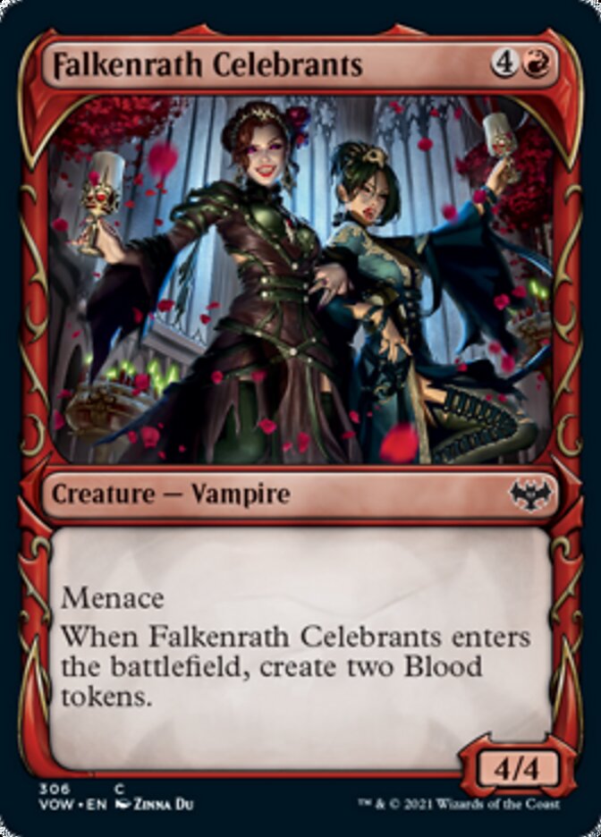 Falkenrath Celebrants (Showcase Fang Frame) [Innistrad: Crimson Vow] | PLUS EV GAMES 