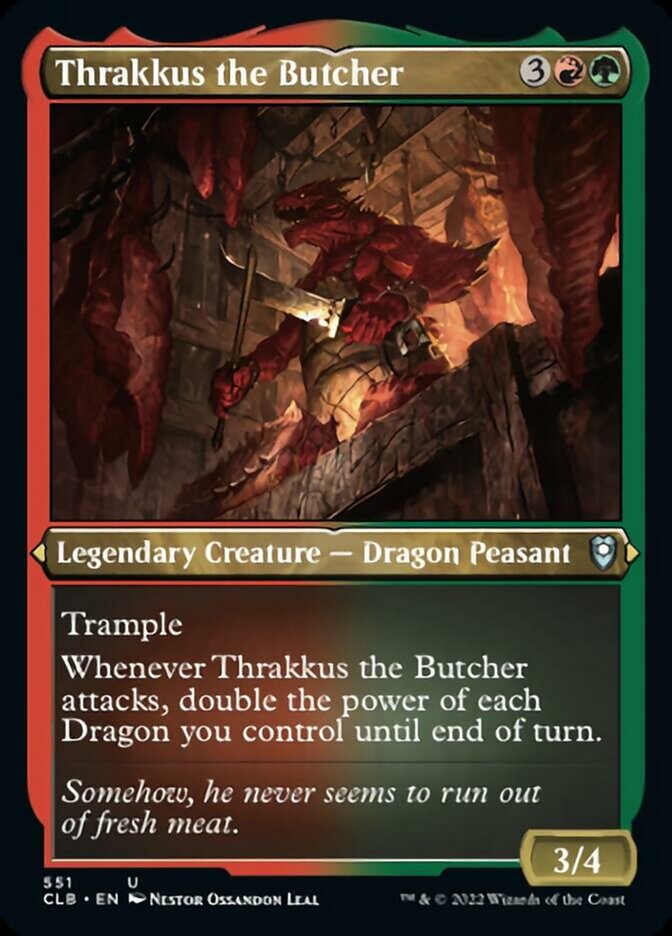 Thrakkus the Butcher (Foil Etched) [Commander Legends: Battle for Baldur's Gate] | PLUS EV GAMES 