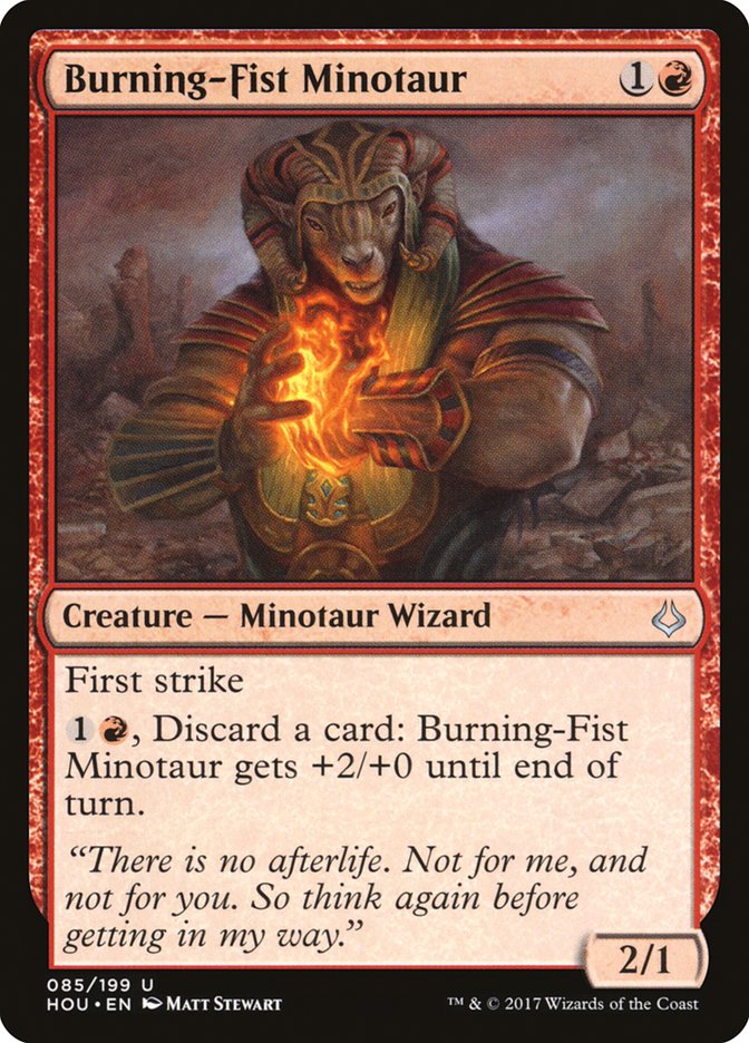 Burning-Fist Minotaur [Hour of Devastation] | PLUS EV GAMES 