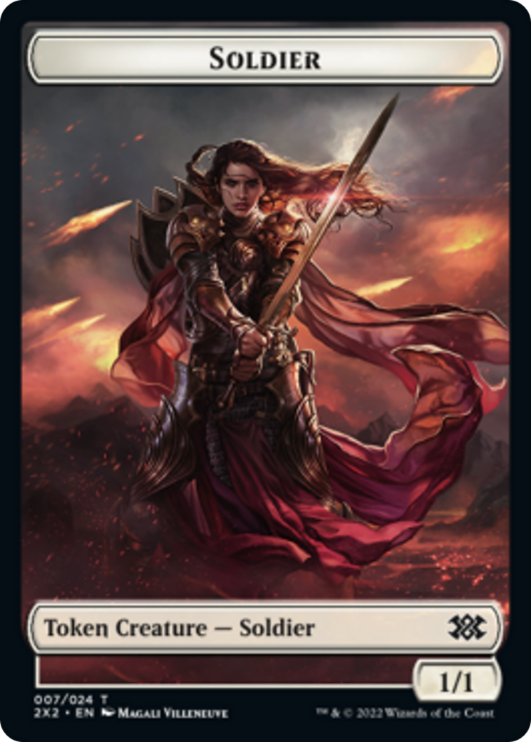 Drake // Soldier Double-sided Token [Double Masters 2022 Tokens] | PLUS EV GAMES 