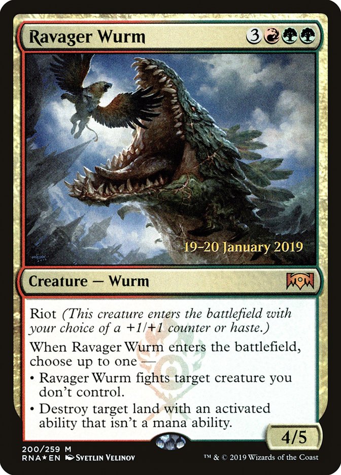 Ravager Wurm [Ravnica Allegiance Prerelease Promos] | PLUS EV GAMES 