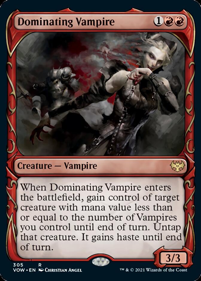 Dominating Vampire (Showcase Fang Frame) [Innistrad: Crimson Vow] | PLUS EV GAMES 