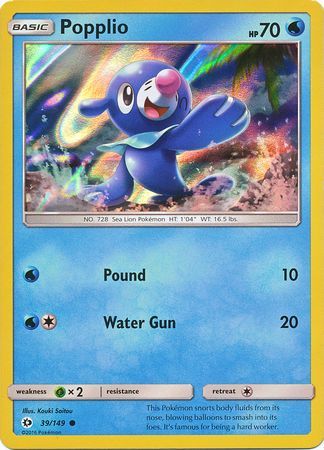 Popplio (39/149) (Water Web Holo) [Sun & Moon: Base Set] | PLUS EV GAMES 