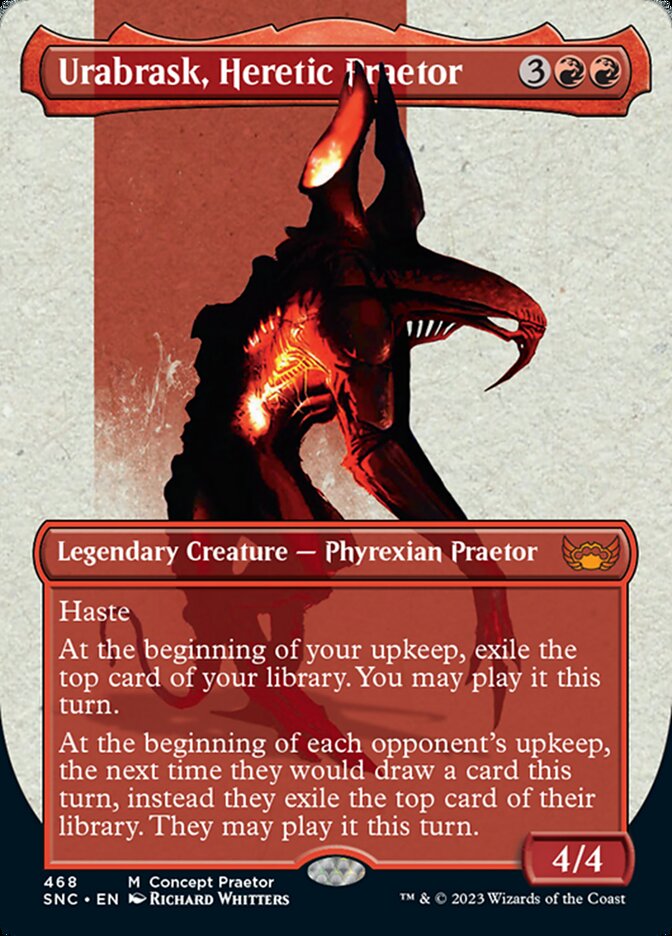 Urabrask, Heretic Praetor (Borderless Concept Praetors) [Phyrexia: All Will Be One] | PLUS EV GAMES 