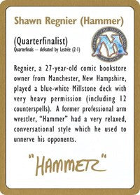 1996 Shawn "Hammer" Regnier Biography Card [World Championship Decks] | PLUS EV GAMES 