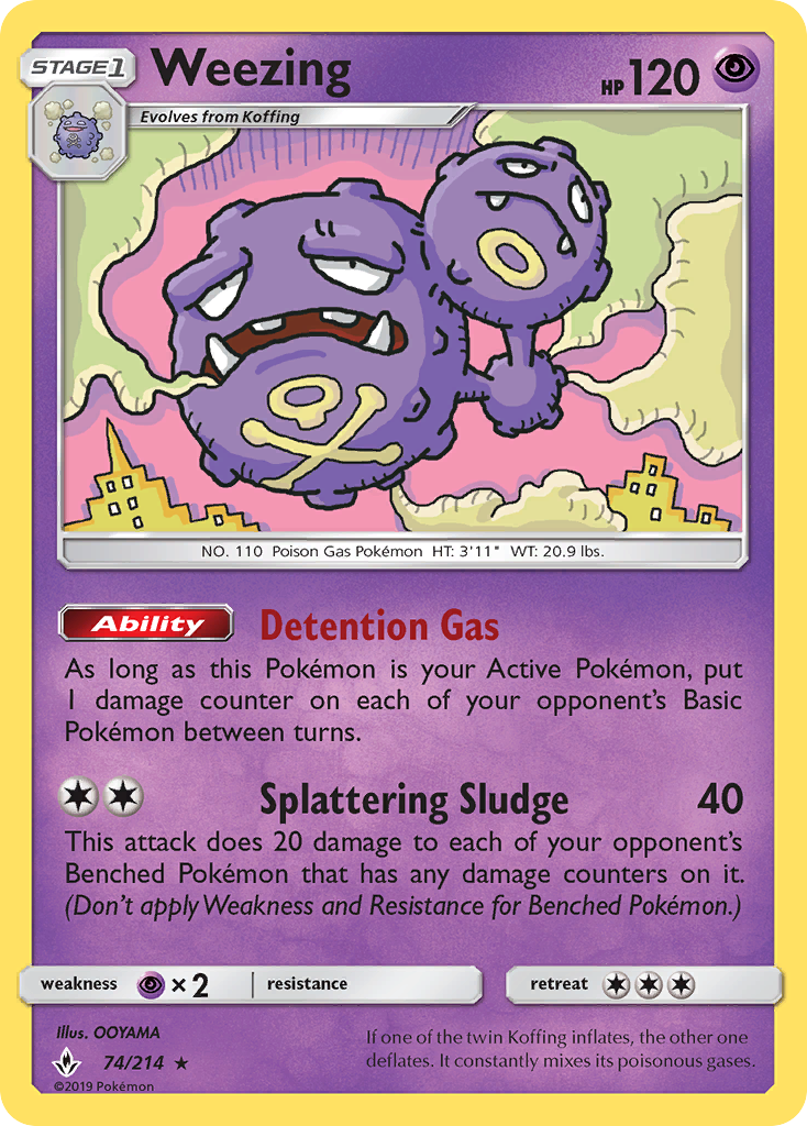 Weezing (74/214) [Sun & Moon: Unbroken Bonds] | PLUS EV GAMES 