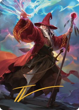 Elminster Art Card (36) (Gold-Stamped Signature) [Commander Legends: Battle for Baldur's Gate Art Series] | PLUS EV GAMES 