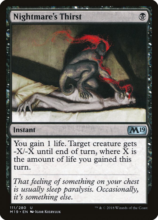 Nightmare's Thirst [Core Set 2019] | PLUS EV GAMES 