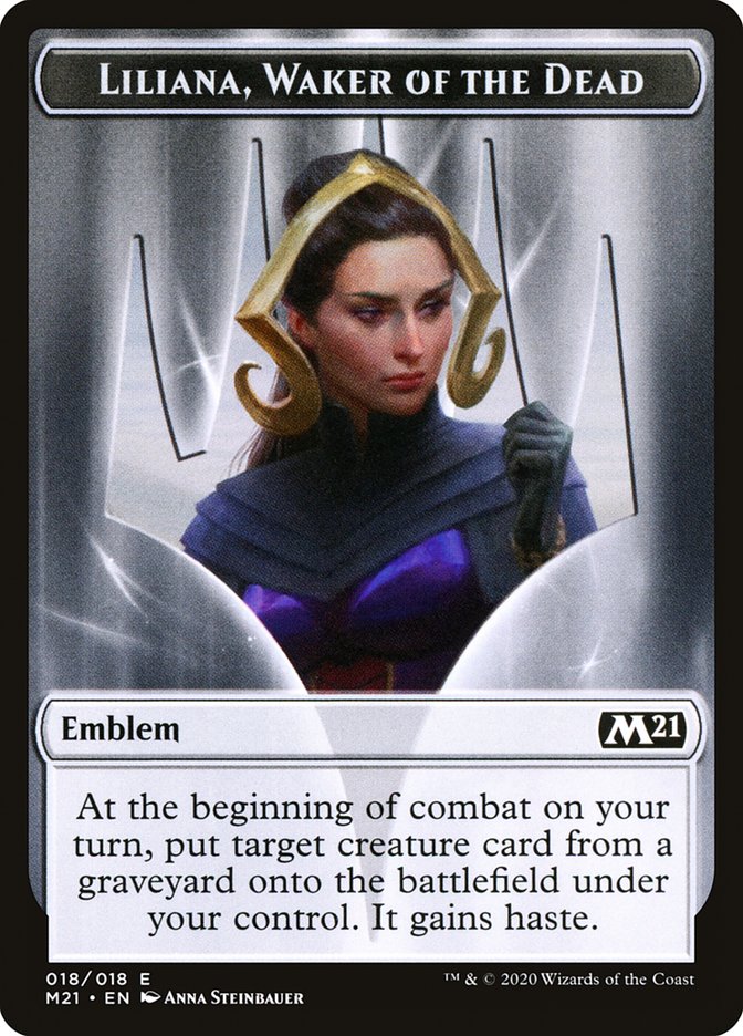 Liliana, Waker of the Dead Emblem [Core Set 2021 Tokens] | PLUS EV GAMES 