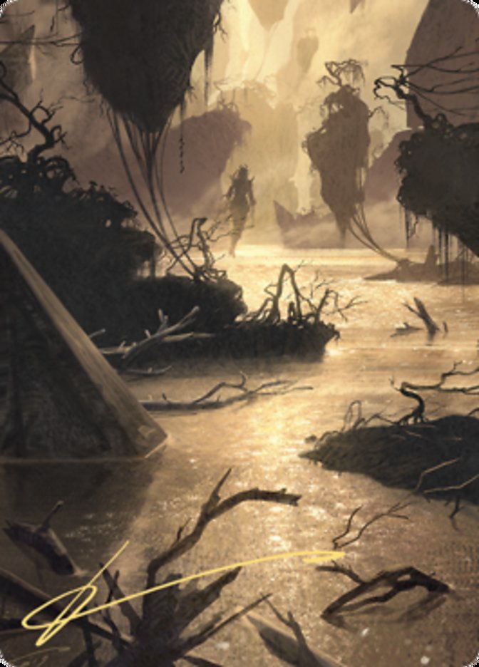 Murkwater Pathway Art Card (Gold-Stamped Signature) [Zendikar Rising Art Series] | PLUS EV GAMES 