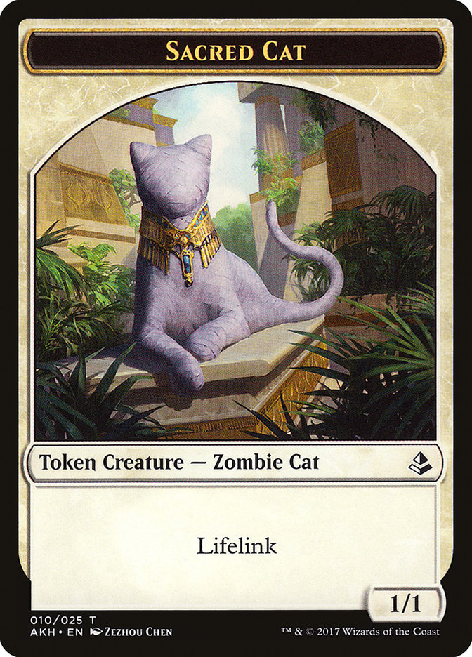 Sacred Cat [Amonkhet Tokens] | PLUS EV GAMES 