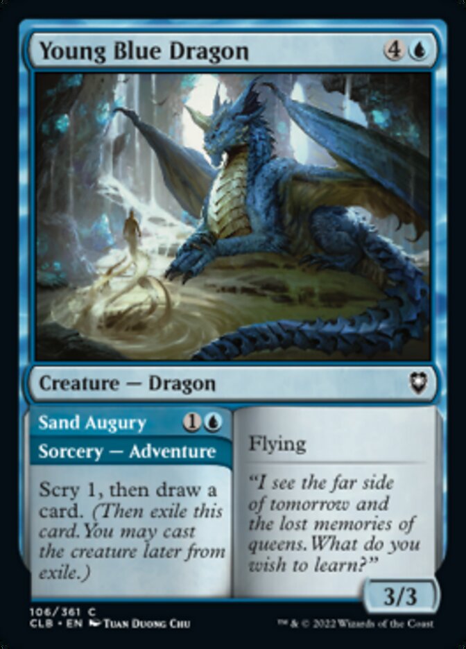 Young Blue Dragon // Sand Augury [Commander Legends: Battle for Baldur's Gate] | PLUS EV GAMES 