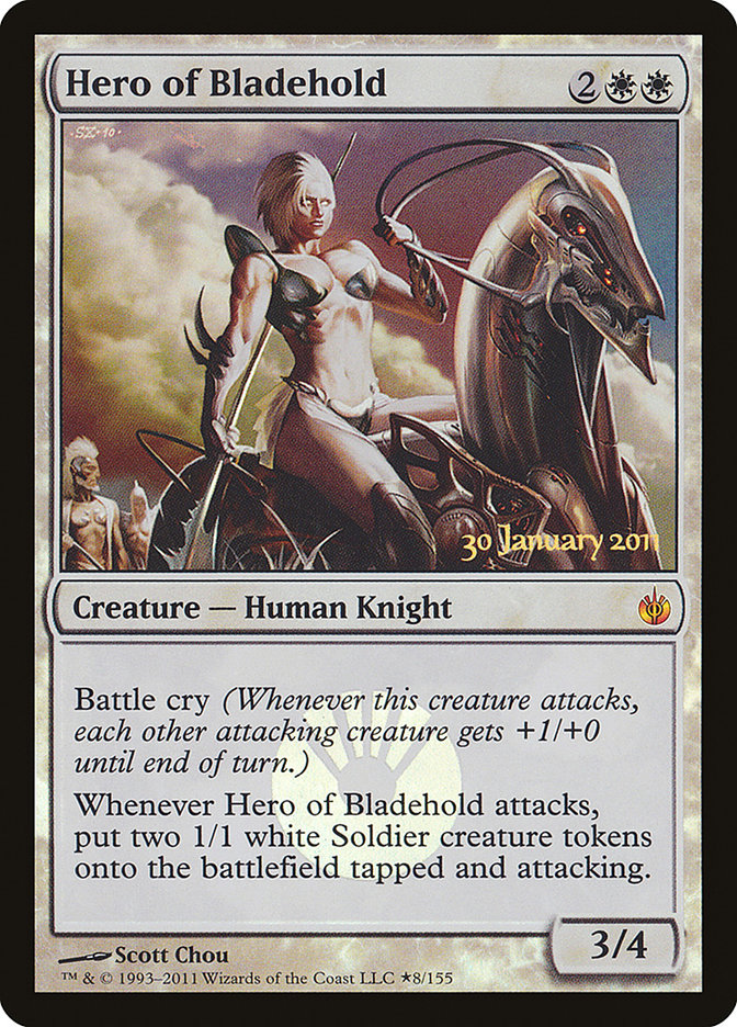 Hero of Bladehold [Mirrodin Besieged Prerelease Promos] | PLUS EV GAMES 