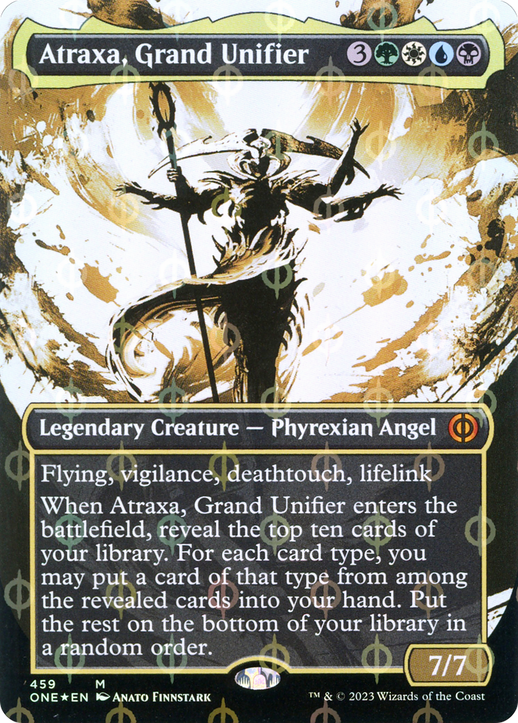 Atraxa, Grand Unifier (Borderless Ichor Step-and-Compleat Foil) [Phyrexia: All Will Be One] | PLUS EV GAMES 