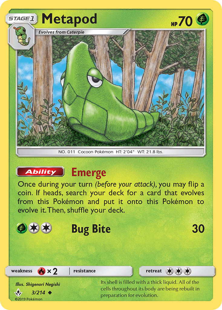 Metapod (3/214) [Sun & Moon: Unbroken Bonds] | PLUS EV GAMES 