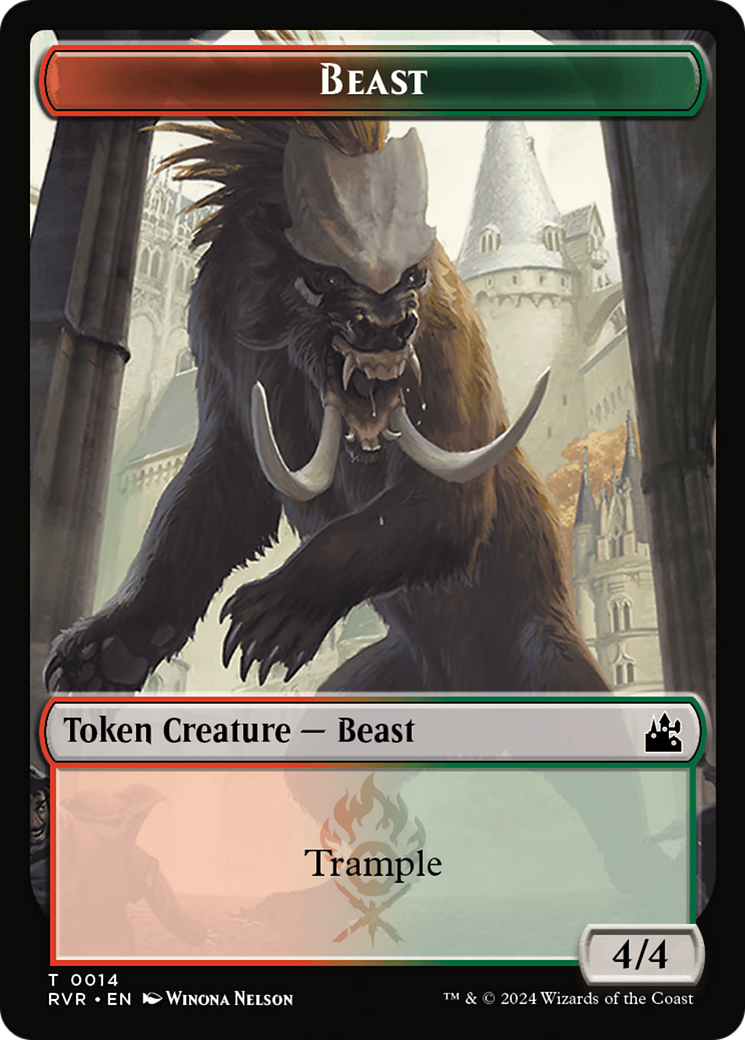 Goblin (0008) // Beast Double-Sided Token [Ravnica Remastered Tokens] | PLUS EV GAMES 