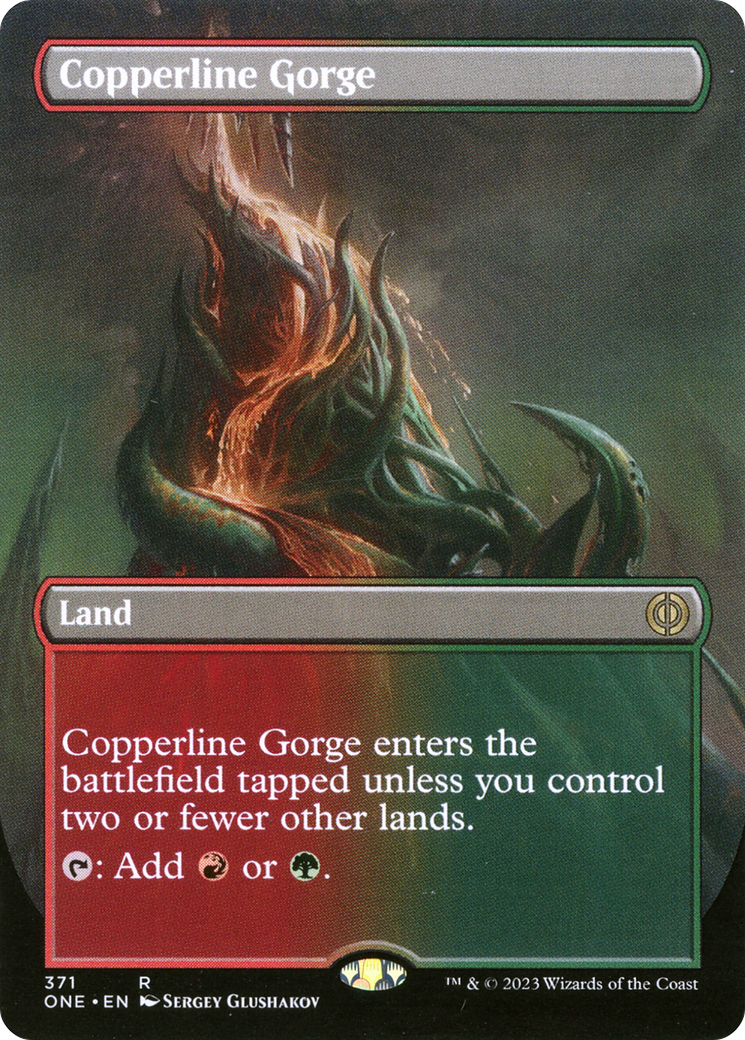 Copperline Gorge (Borderless Alternate Art) [Phyrexia: All Will Be One] | PLUS EV GAMES 