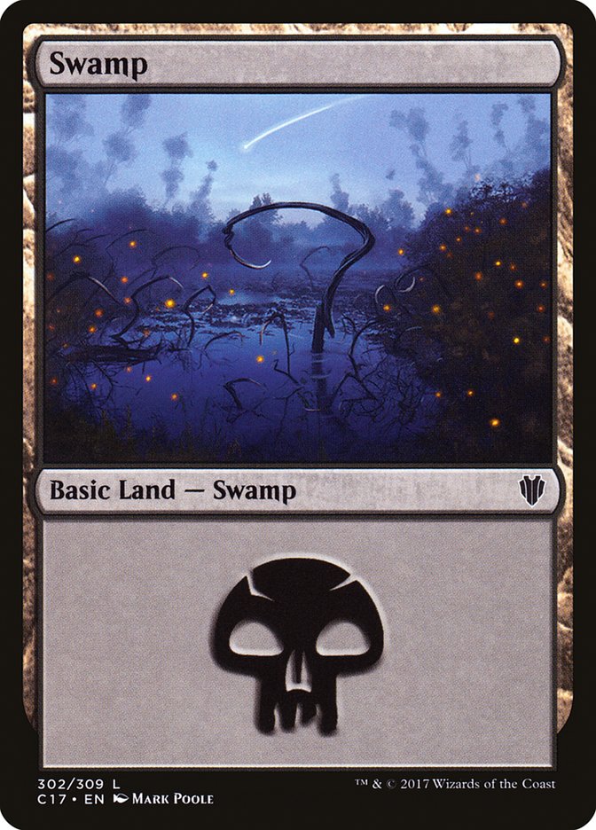 Swamp (302) [Commander 2017] | PLUS EV GAMES 