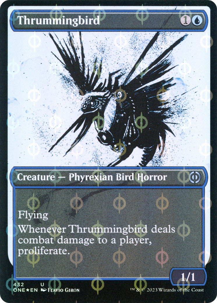 Thrummingbird (Showcase Ichor Step-and-Compleat Foil) [Phyrexia: All Will Be One] | PLUS EV GAMES 