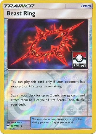 Beast Ring (102a/131) (League Promo) [Sun & Moon: Forbidden Light] | PLUS EV GAMES 