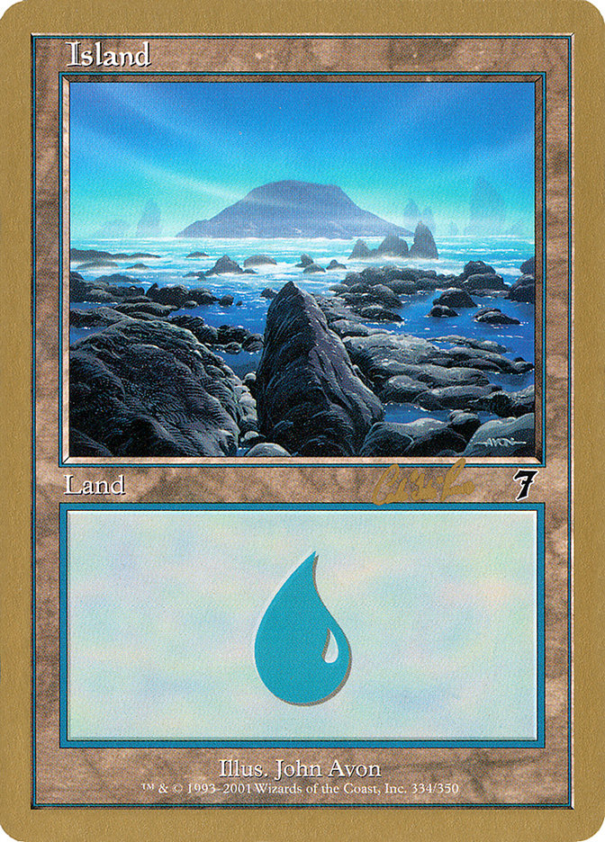 Island (cr334) (Carlos Romao) [World Championship Decks 2002] | PLUS EV GAMES 