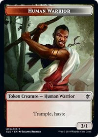 Human Warrior // Food (18) Double-sided Token [Throne of Eldraine Tokens] | PLUS EV GAMES 