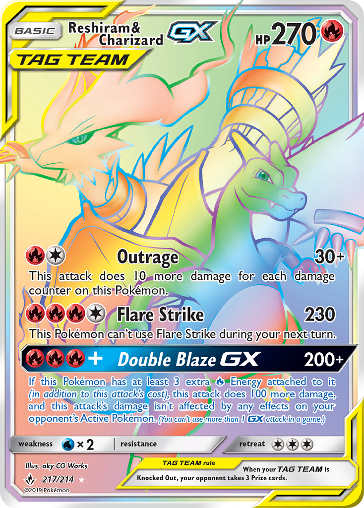 Reshiram & Charizard GX (217/214) [Sun & Moon: Unbroken Bonds] | PLUS EV GAMES 