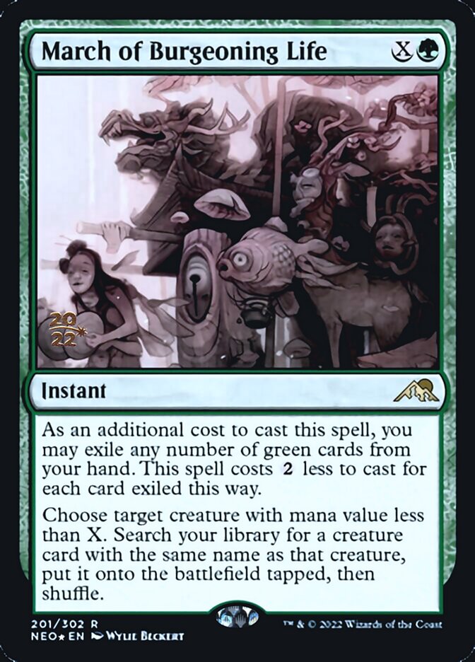March of Burgeoning Life [Kamigawa: Neon Dynasty Prerelease Promos] | PLUS EV GAMES 