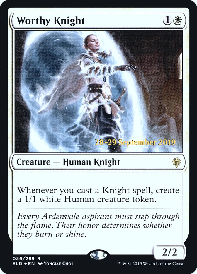 Worthy Knight  [Throne of Eldraine Prerelease Promos] | PLUS EV GAMES 