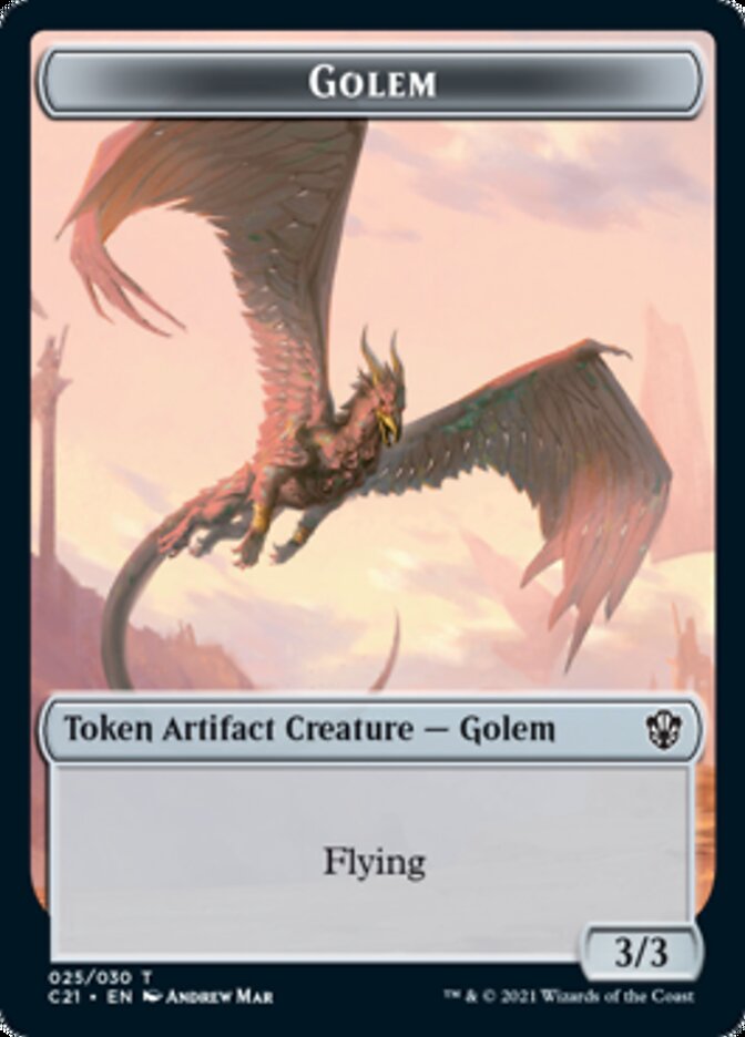 Golem (025) // Thopter Token [Commander 2021 Tokens] | PLUS EV GAMES 
