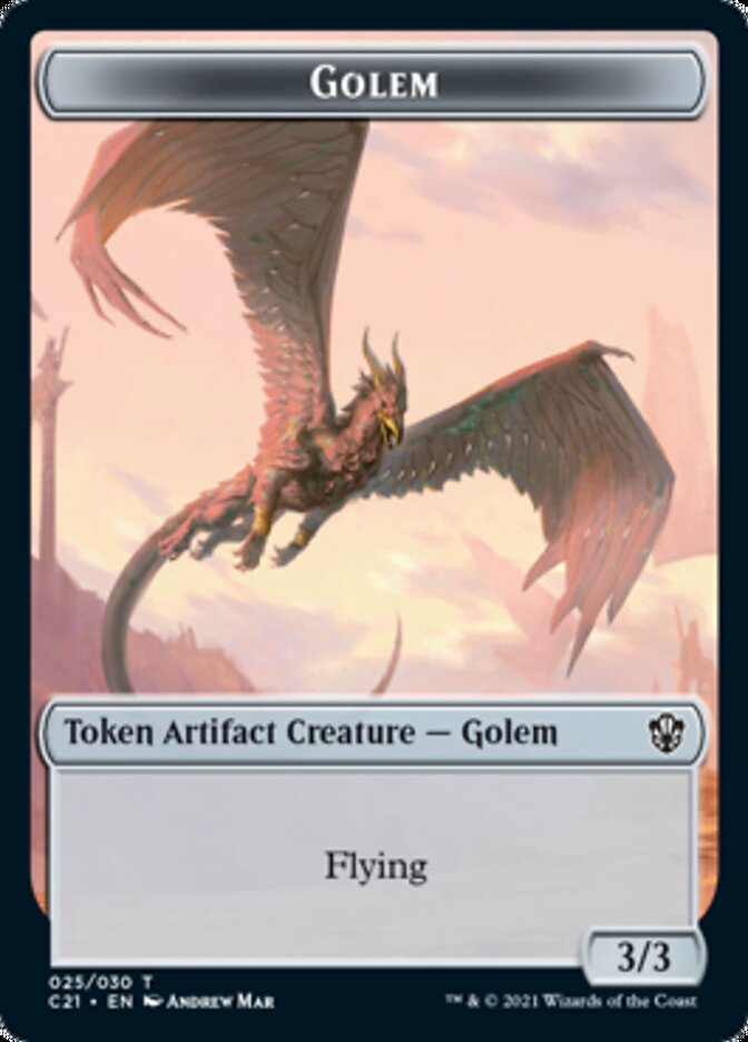 Golem // Thopter Token (025/030) [Commander 2021 Tokens] | PLUS EV GAMES 