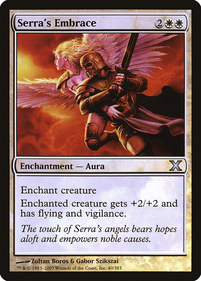 Serra's Embrace (Premium Foil) [Tenth Edition] | PLUS EV GAMES 