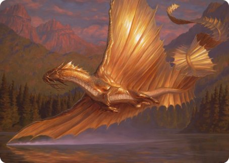 Adult Gold Dragon Art Card [Dungeons & Dragons: Adventures in the Forgotten Realms Art Series] | PLUS EV GAMES 