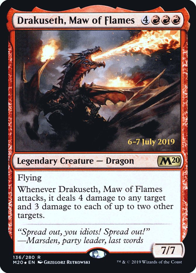 Drakuseth, Maw of Flames  [Core Set 2020 Prerelease Promos] | PLUS EV GAMES 