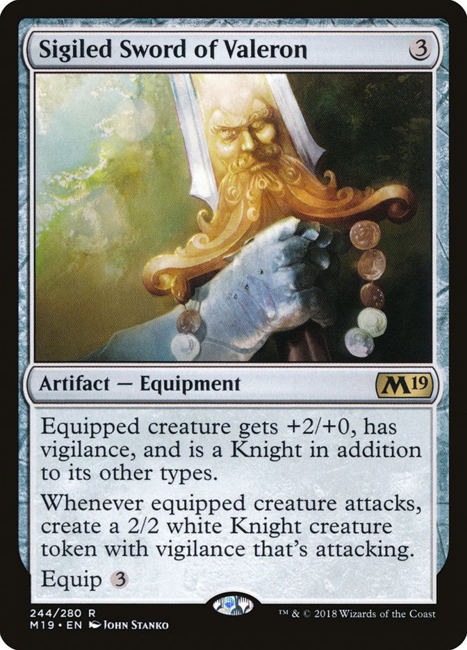 Sigiled Sword of Valeron [Core Set 2019] | PLUS EV GAMES 